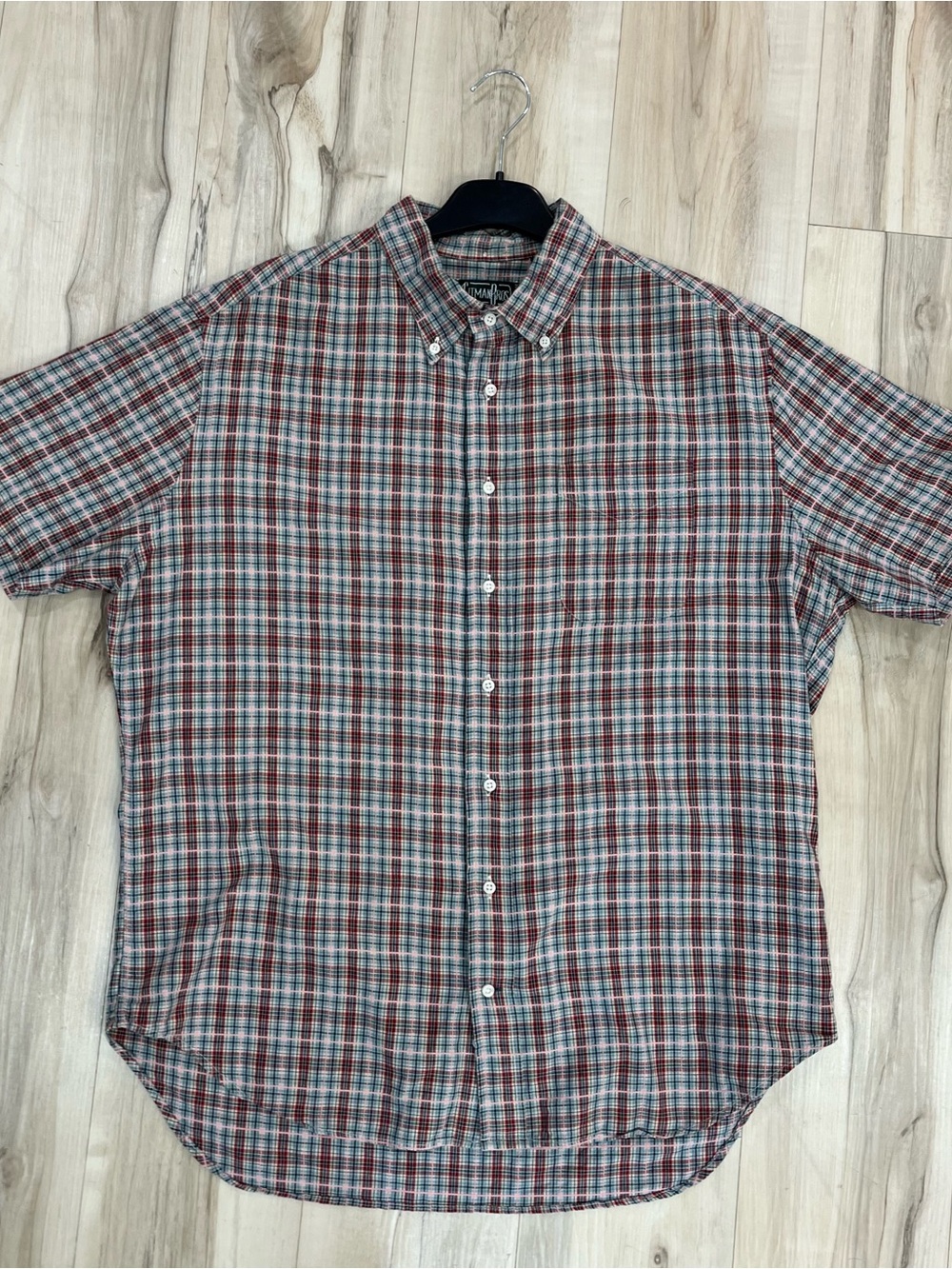 Gitman Brothers Red and Blue Plaid Short-Sleeve Button-Down Shirt